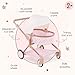 LullaBaby 14Inch Doll Twin Stroller Accessories Set Foldable Canopy Storage Basket Pink Golden Stars Design Pretend Play 2 Years Doll Double Stroller Set - Image 4