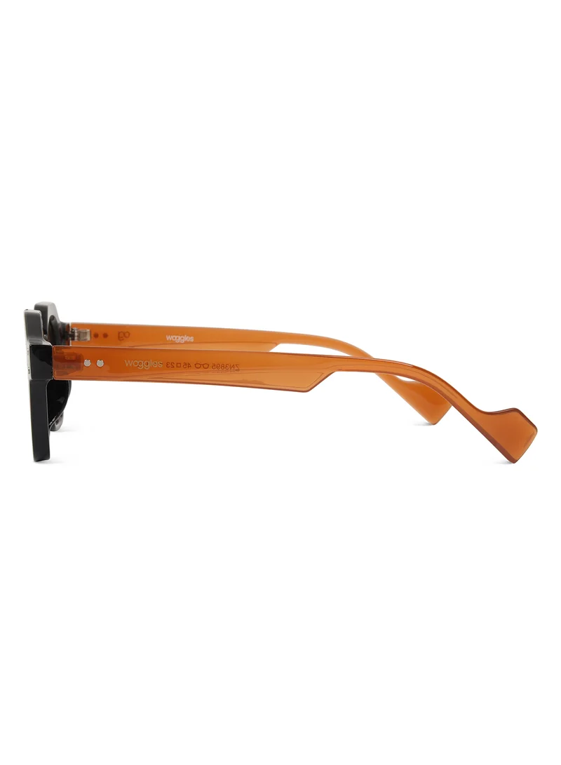 Woggles Designer Brown Hexagonal Sunglasses| Men & Women| 100% Uv Protection