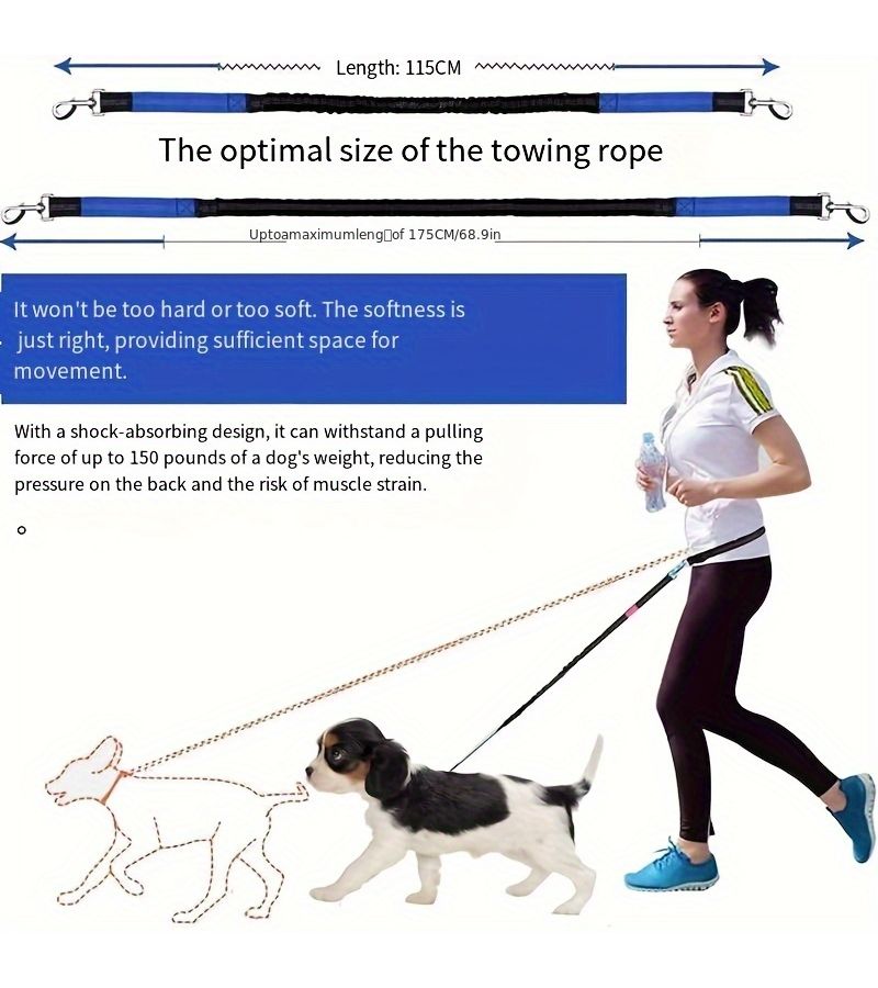 Grey Portable Multifunctional Dog Walking Waist Bag With Leash - Image 5