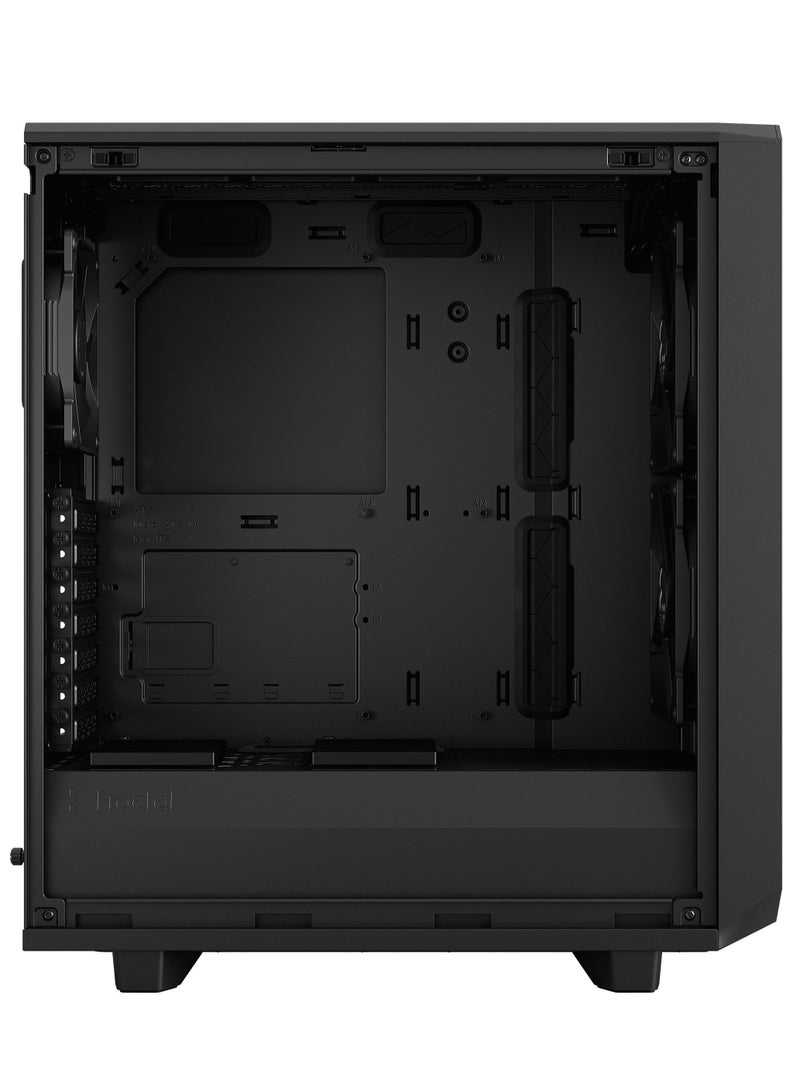 Fractal Design Meshify 2 Compact Mid-Tower ATX Case, Tempered Glass Side Panel, High-Airflow Mesh Front, 7x Fan Mounts, 2x 3.5" + 4x 2.5" Drive Bays, USB 3.1 Gen2 Type-C Front I/O, Black TG Dark Tint | FD-C-MES2C-02 - Image 3