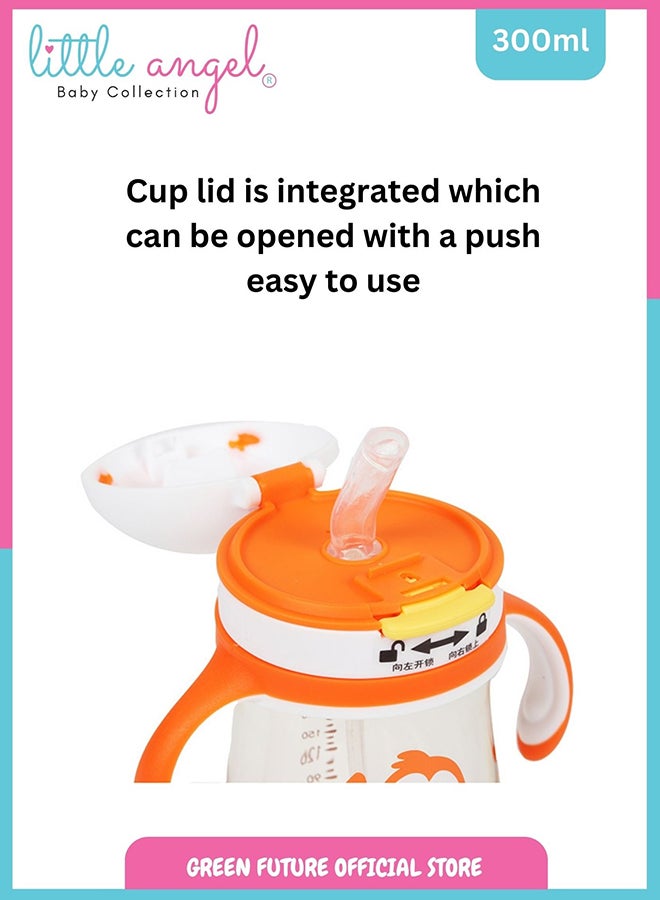 Little Angel Baby Milk And Water Drinking Bottle With Gravity Ball And Handle 300ML - Image 4