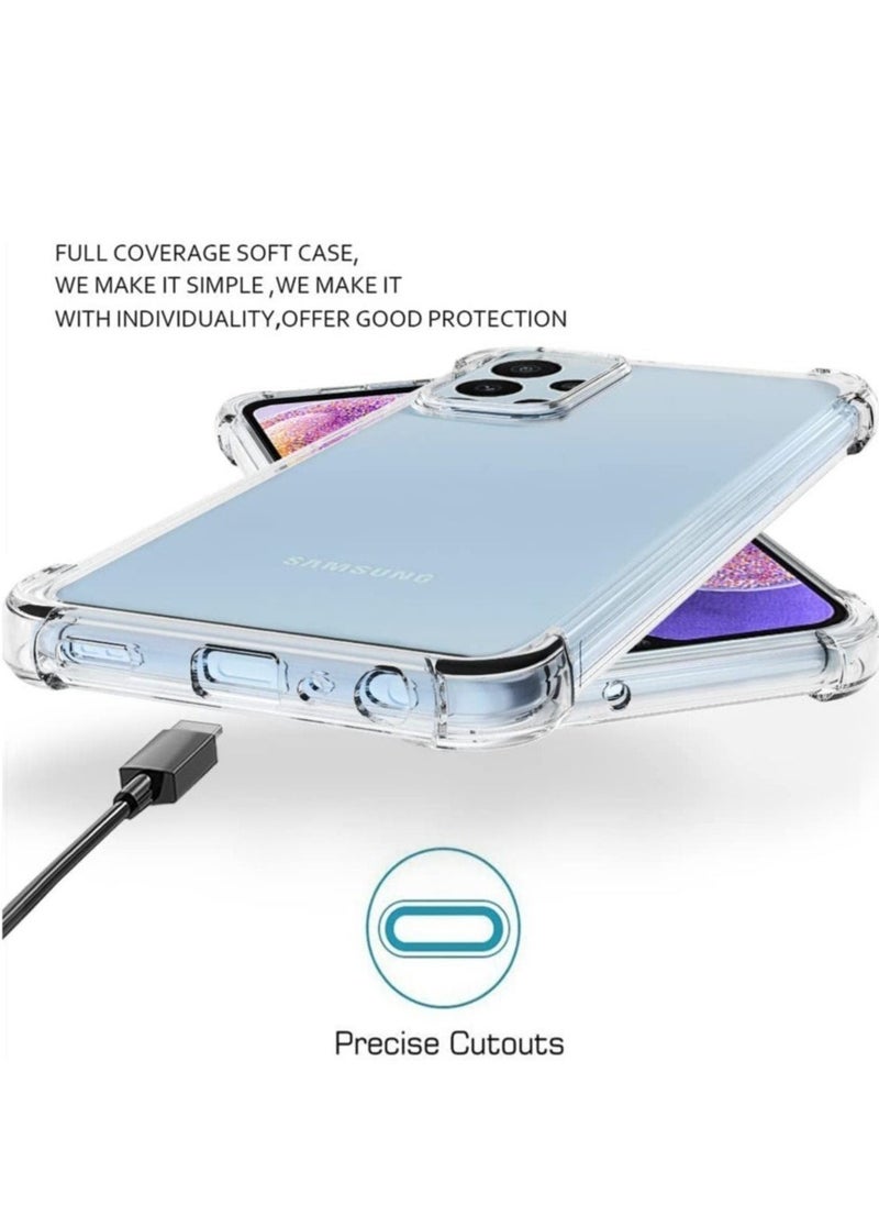 ELTRAZONE [1+2] Case for Samsung Galaxy A23 4G with Tempered Glass Screen Protector (2 Pcs) Clear Gradient Soft TPU Bumper Slim Shockproof Protective Cover (Galaxy A23 4G, Clear) - Image 2