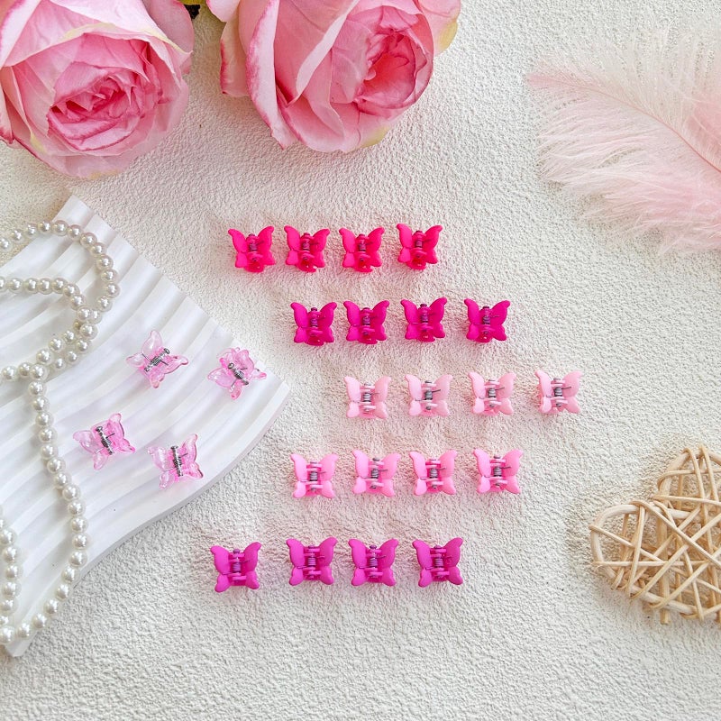 ELEMIRSA 96pcs Baby Girl Hair Clips 24 Multicolors Colors Mini Hair Claw Clips Small Tiny Butterfly Claw Clips Baby Hair Accessories for Toddler - Image 4