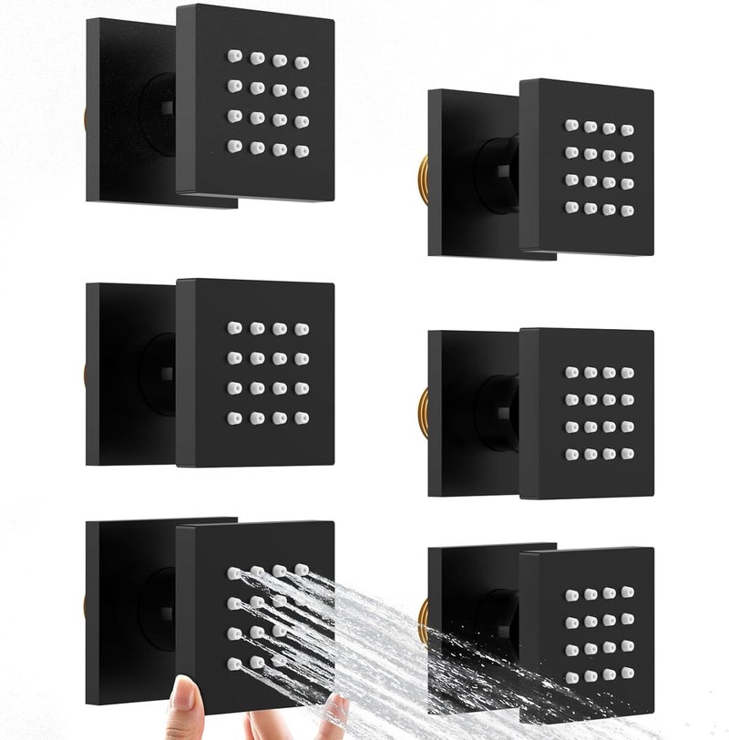 Bostingner Shower Body Spray Jets with On Off Switch Adjustable Flow Showerhead Body Sprays Wall Mount Massage Spa Jet, Flow control and 360° rotation - Image 1