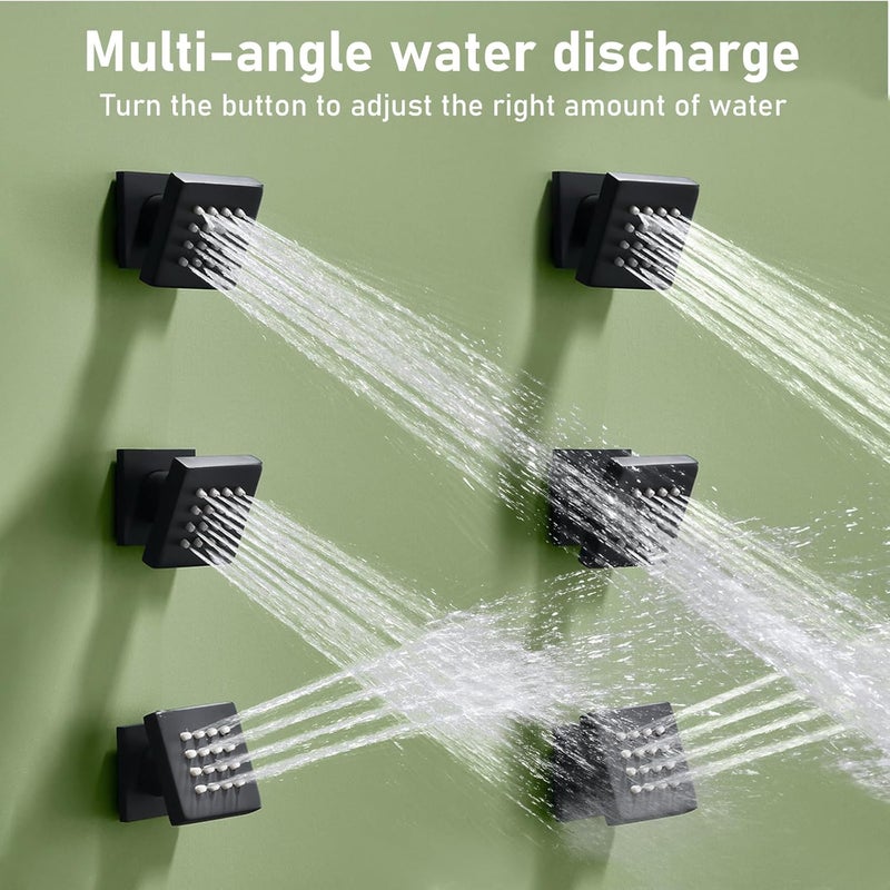 Bostingner Shower Body Spray Jets with On Off Switch Adjustable Flow Showerhead Body Sprays Wall Mount Massage Spa Jet, Flow control and 360° rotation - Image 2