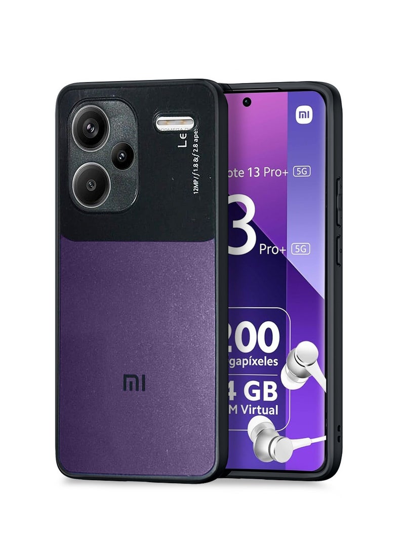 Wtech Liquid Silicone with Raised Cemera Lips Case Cover For Xiaomi Redmi Note 13 Pro+ / Redmi Note 13 Pro Plus 5G 2023 Black/Eggplant Purple - Image 1