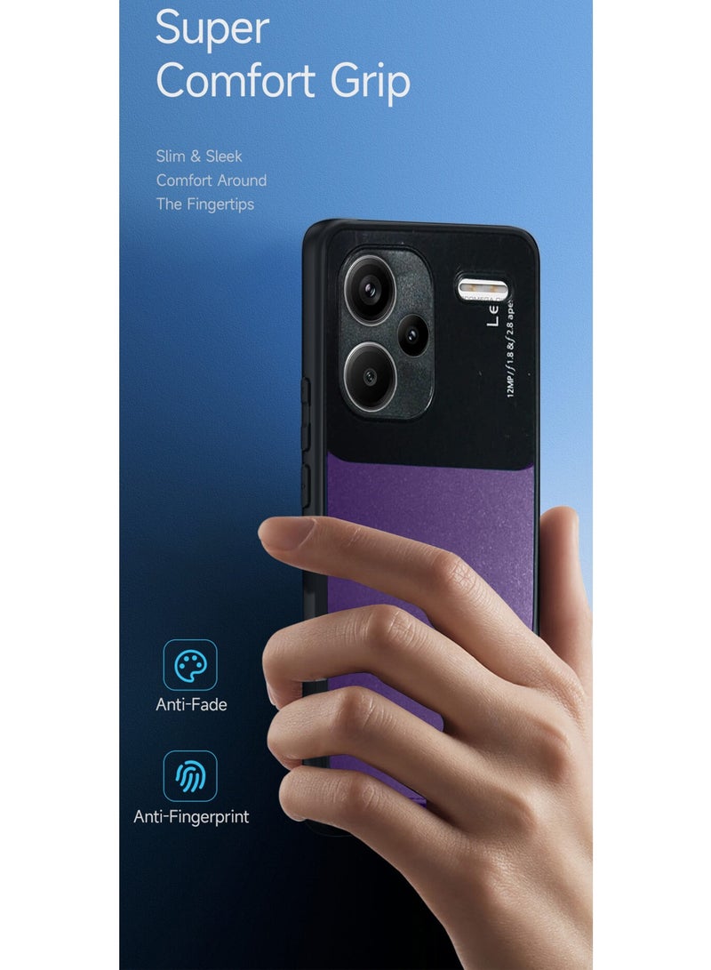 Wtech Liquid Silicone with Raised Cemera Lips Case Cover For Xiaomi Redmi Note 13 Pro+ / Redmi Note 13 Pro Plus 5G 2023 Black/Eggplant Purple - Image 2