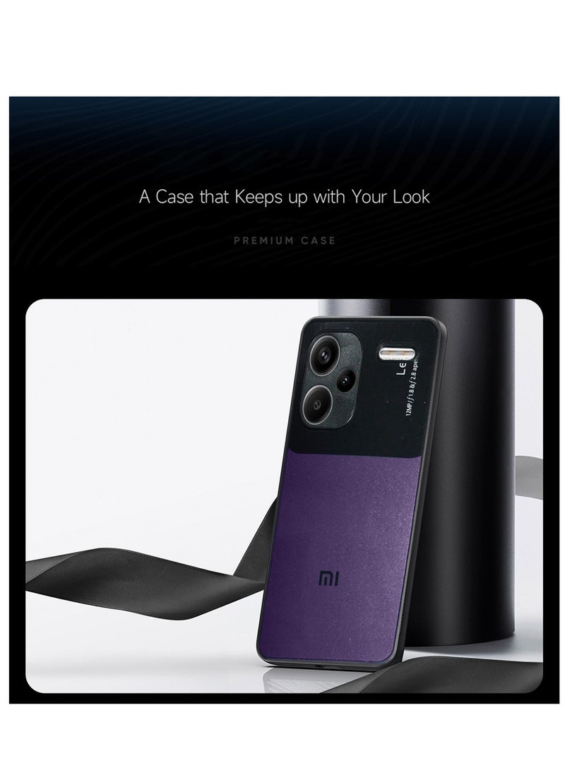 Wtech Liquid Silicone with Raised Cemera Lips Case Cover For Xiaomi Redmi Note 13 Pro+ / Redmi Note 13 Pro Plus 5G 2023 Black/Eggplant Purple - Image 3