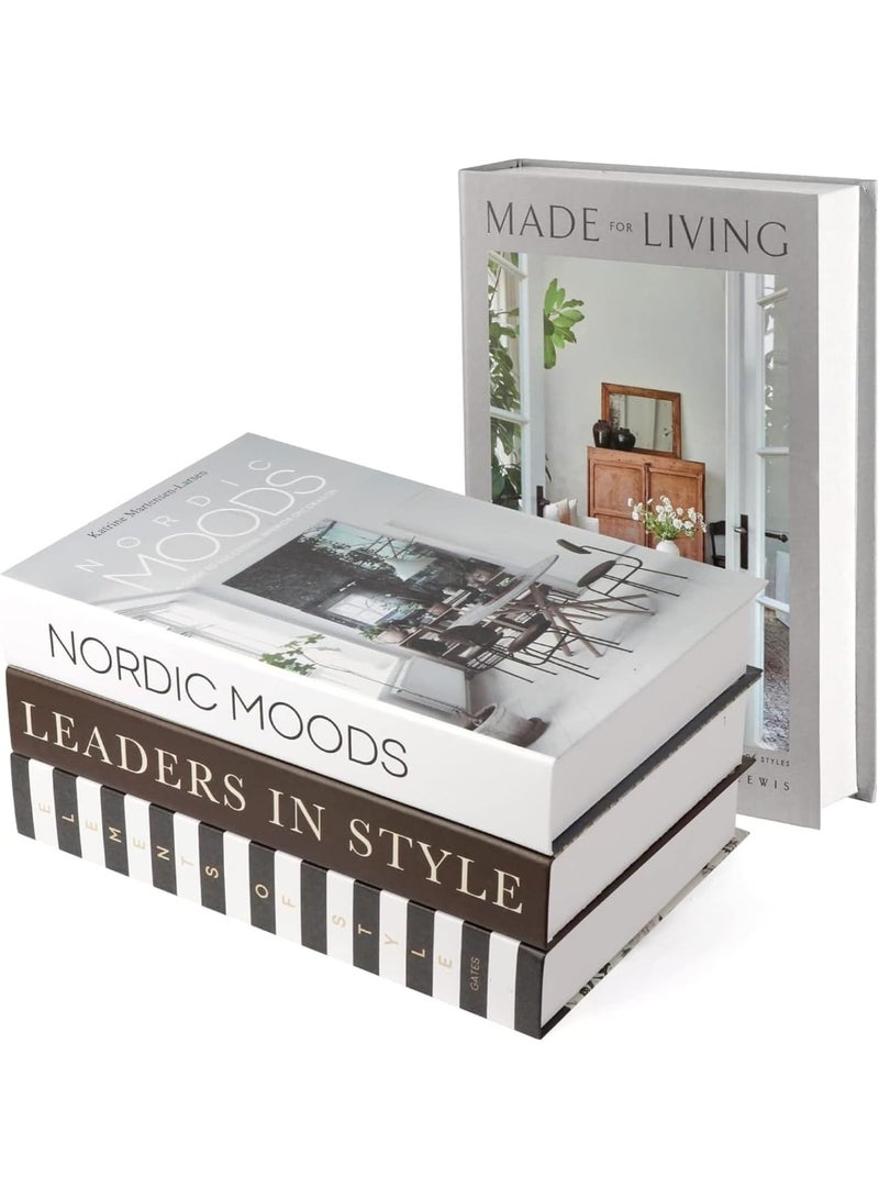 Decorative Books for Home Decor, 4 Pcs Faux Books for Decoration, Decor Books, Fashion Books Decor, Designer Books Decor Set for Living Room, Table,Shelf Decor - Image 1