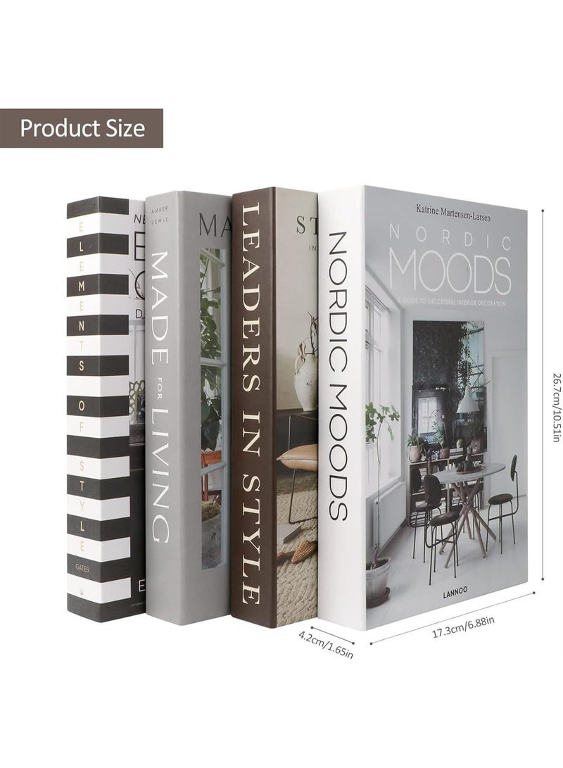 Decorative Books for Home Decor, 4 Pcs Faux Books for Decoration, Decor Books, Fashion Books Decor, Designer Books Decor Set for Living Room, Table,Shelf Decor - Image 2