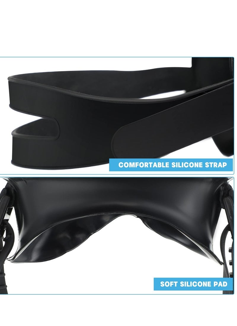 SYOSI - 2 Pcs Oval Shape Scuba Diving Mask Classic Freediving Mask Retro Oval Anti Fog Tempered Glass Lens Stainless Steel Silicone Diving Goggles for Adults Men Women Spearfishing Snorkeling Swimming Black - Image 1
