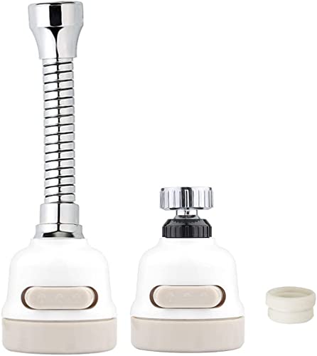 SIYANSHU 2 Pack 360 Rotatable High Pressure Sink Sprayer Head Universal ABS Splash Filter Kitchen Sink Faucet Water Spray Nozzle Head 3 Modes Adjustment Pack of2 - Image 1