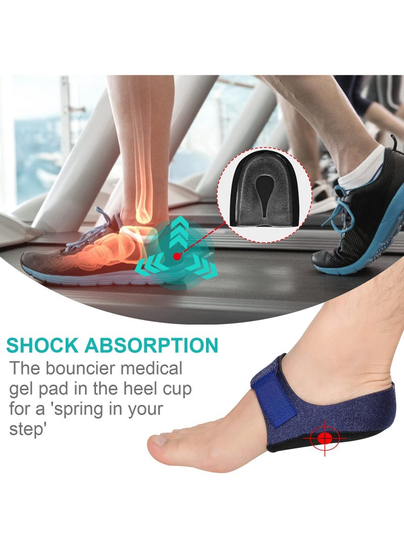 Sweet seven Premium Heel Protectors (2Pairs ) for Effective Heel Pain Relief and Plantar Fasciitis Support - Blue - Ideal Heel Cups for Men & Women with Achilles Tendinitis and Heel Spurs  - Image 2