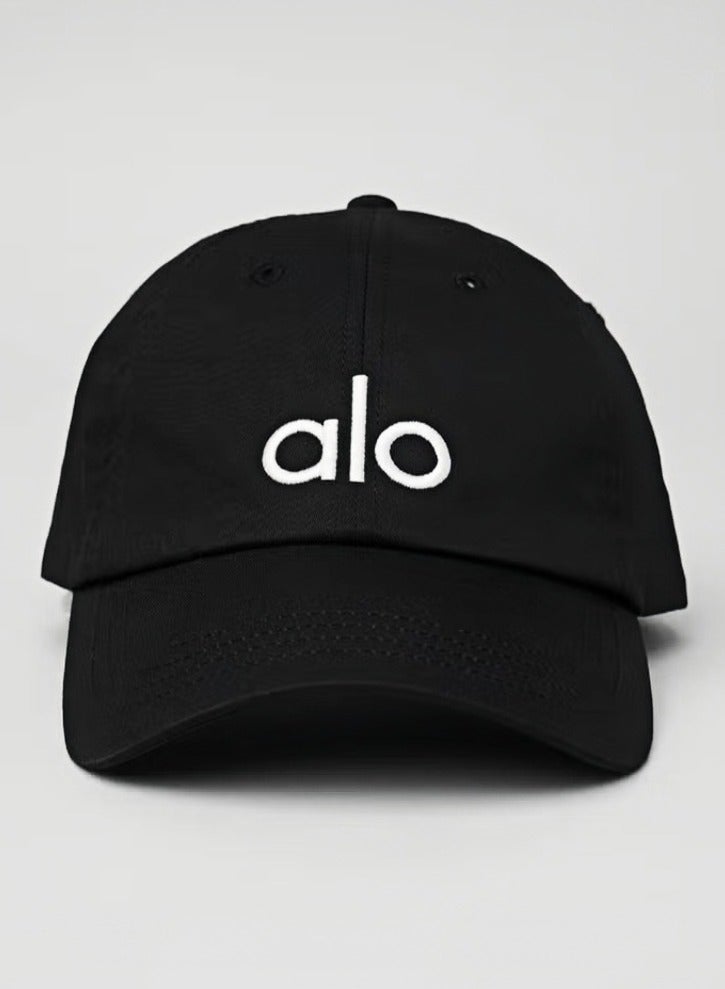 Alo Yoga Unisex Baseball Cap - Adjustable Embroidered Logo Dad Hat, Breathable Cotton Sun Hat for Sports, Casual & Daily Wear -  Black - Image 1