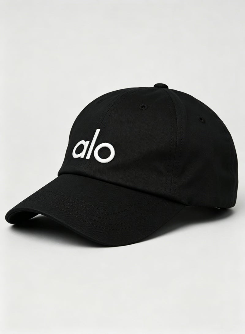 Alo Yoga Unisex Baseball Cap - Adjustable Embroidered Logo Dad Hat, Breathable Cotton Sun Hat for Sports, Casual & Daily Wear -  Black - Image 2
