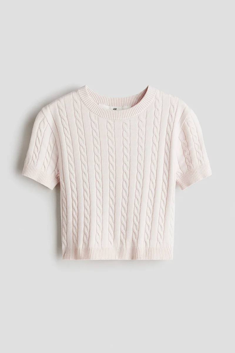 H&M Short cable knit top