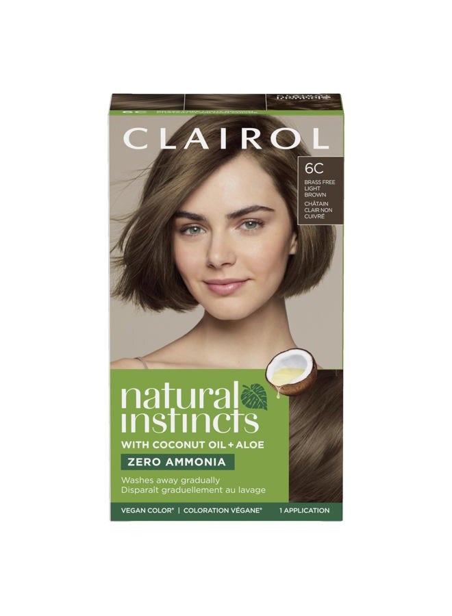 CLAIROL صبغة شعر ديمي دائمة من ناتشورال إنستينكتس، لون بني فاتح 6C، عبوة 1 - Image 1