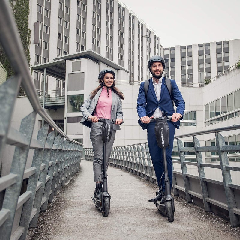 روكبروز حقيبة تخزين السكوتر حقيبة تعليق أمامية للسكوتر حقيبة مقاومة للماء لمقود السكوتر حقيبة سكوتر قابلة للطي من EVA بقشرة صلبة حقيبة إطار السكوتر L - Image 2