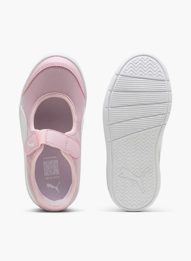 PUMA Girls Courtflex V3 Lina Ps Hook & Loop Ballerina Shoes - Image 5