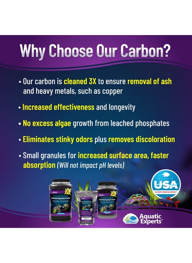 Aquatic Experts Premium Activated Carbon  Aquarium Carbon For Fish Tank Filter  Aquarium Filter Media  Aquarium Charcoal For Fish Tanks  Activated Charcoal Bulk (Granulated, 3 Lbs With Fine Mesh Bag) - Image 2