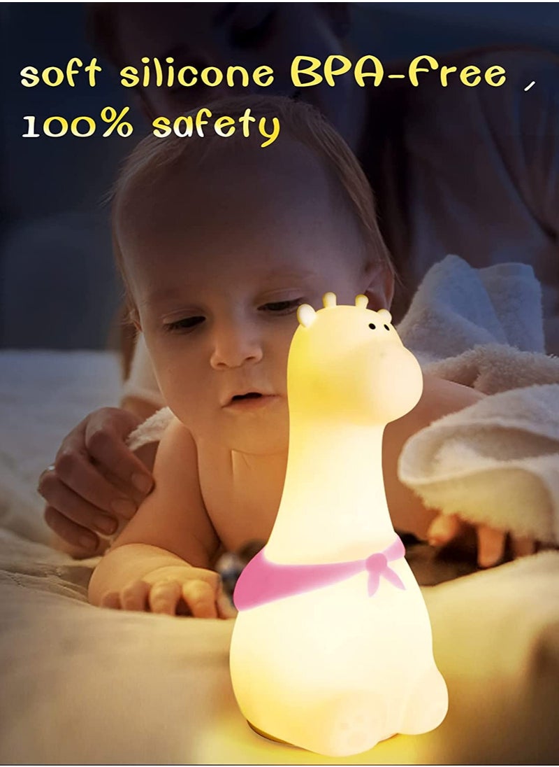 SYOSI - Night Light for Kids Giraffe Nursery Night Lights with Battery 7 Color Table Lamp Room Decor Type-C Rechargeable Cute LED Multicolor Gifts for Baby Children Toddlers Teen Girls - Image 1