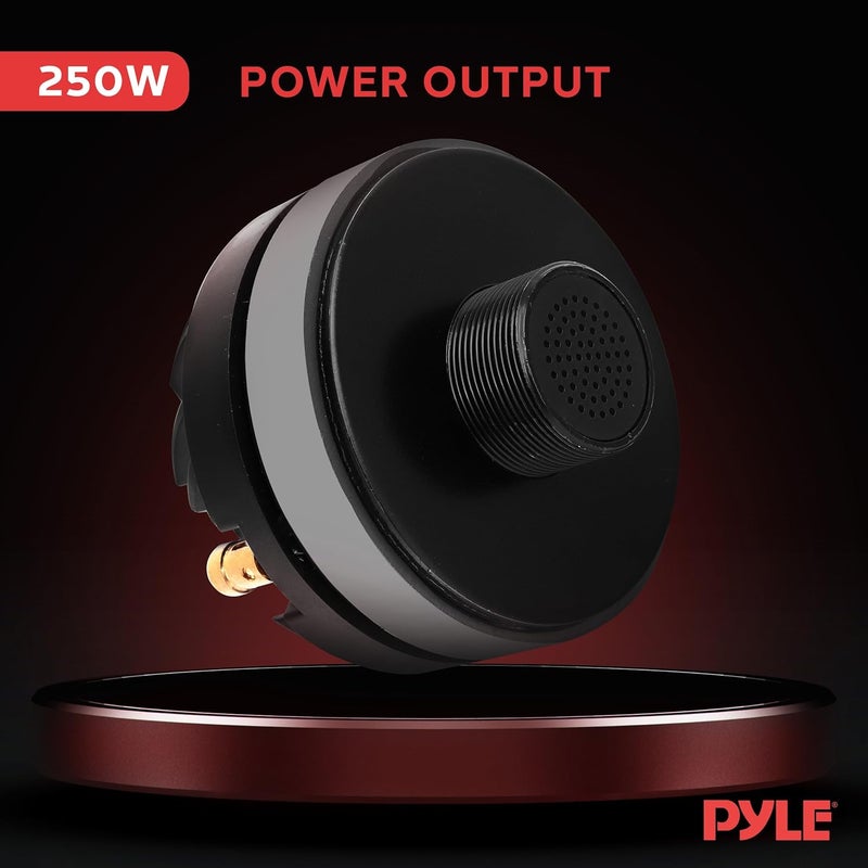 Pyle 1.5 Inch Tweeter Horn Driver - 500 watt peak power/250 watt RMS Audio Speaker Tweeter System w/Flat Aluminum Voice Coil, 1.5k-20 kHz Frequency, 95 dB, 8Ohm - PDS122, Black - Image 2