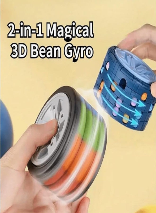 IndusBay® Pack of 2 , Cylinder Magic Bean Puzzle Toy Cylinder Rotate and Slide Puzzle Games Relieve Stress Toy for Children Toy Decompression Cube Creative Educational Fidget Toy , Multicolor - Image 4