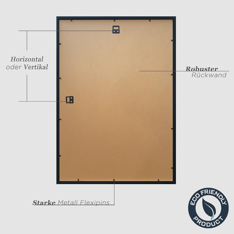 مجموعة من 3 أطر صور ، مقاس 30 × 42 سم، خشب أبيض، مصنوعة من مادة MDF، مناسبة للشهادات. - Image 4