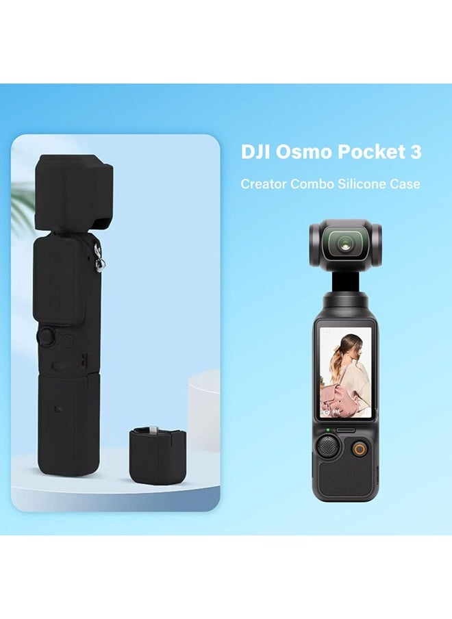 SJet DJI OSMO Pocket 3 Accessory Kit, Silicone Protective Case Cover, Tempered Glass Screen Protector, Lens Protector (Black)  - Image 4