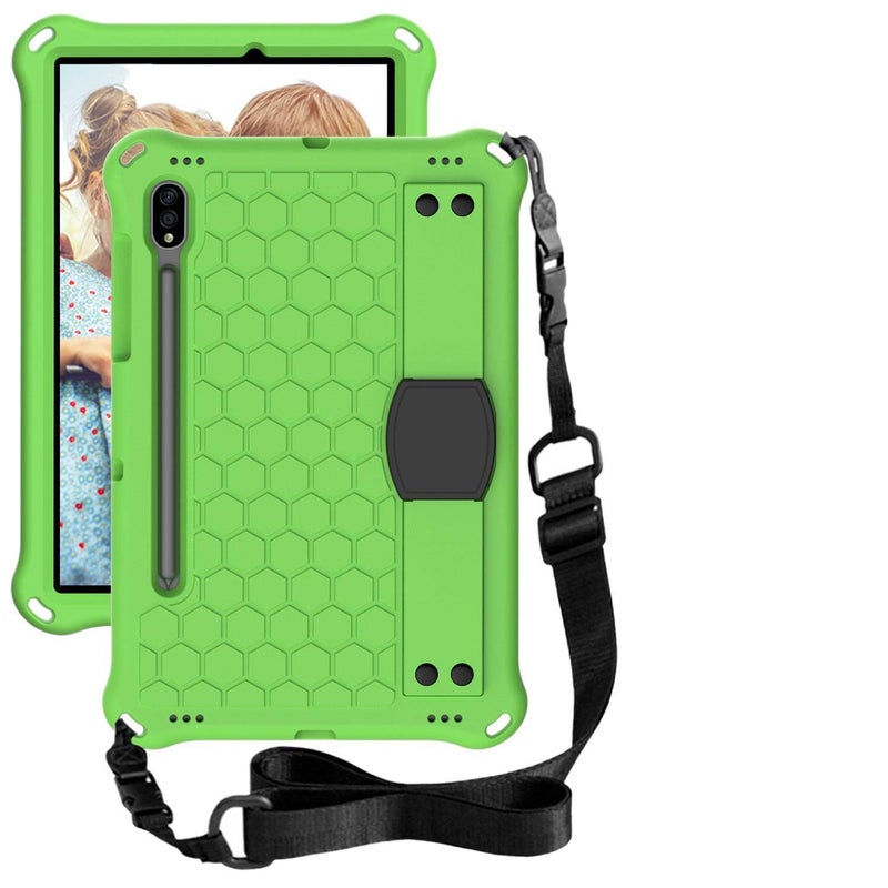 DGG حافظة سامسونج تاب مقاومة للصدمات متوافقة مع Samsung Galaxy Tab A7 Lite / Samsung Galaxy Tab A7 باللون أسود مع غطاء حماية ووظيفة حامل وحمل يومي للتابلت مقاوم للصدمات بوظيفة حامل با. - Image 1