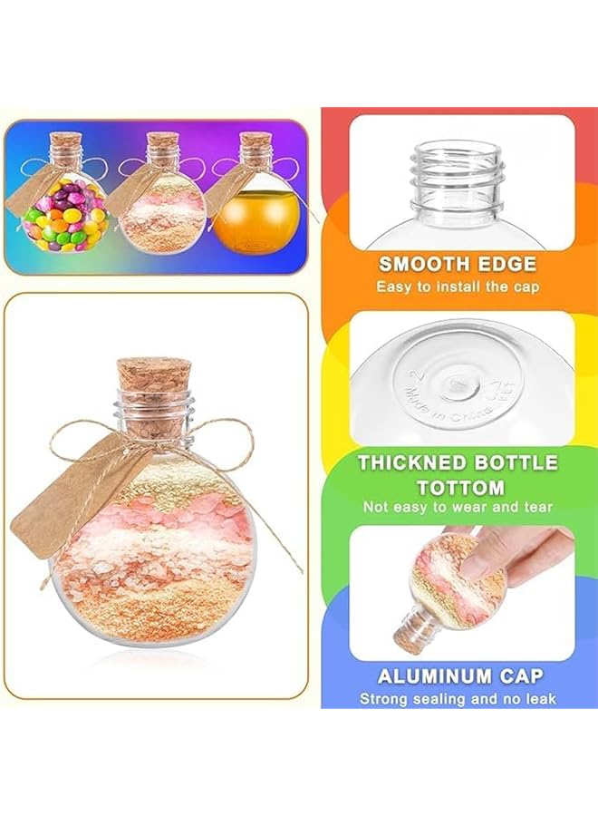 إيروريكس زجاجات جرعات زجاجية 5 قطع 8.5 أونصة زجاجات زجاجية شفافة مع سدادة من الفلين زجاجات كروية مستديرة لعصير الجرعات والزنجبيل والزيوت والحرف اليدوية وزجاجات زخرفية لحفلات أعياد الميلاد والزفاف - Image 3