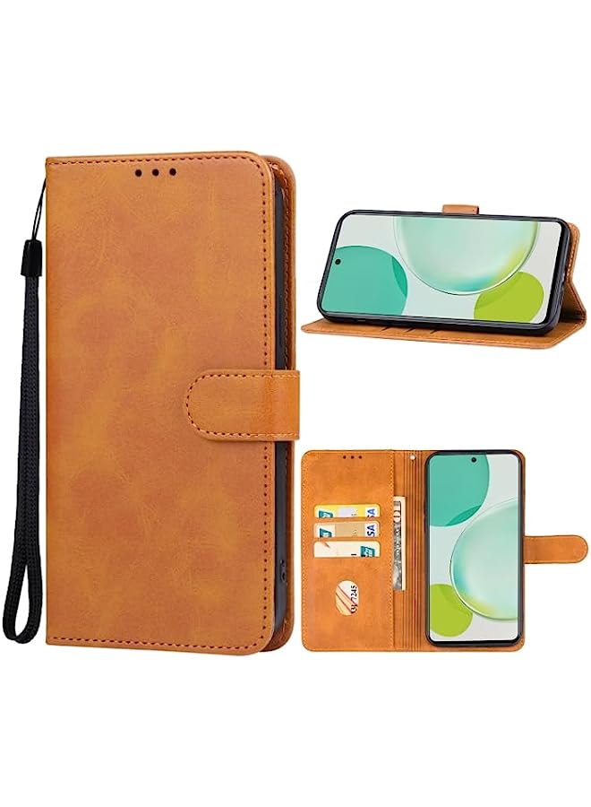 HuHa Case Cover Compatible For Huawei Enjoy 60 Pro Leather Phone Case Brown - Image 1