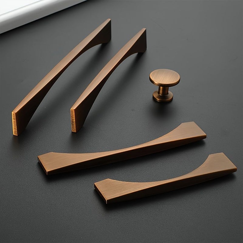 Zinc Alloy Cabinet Handles 192mm Hole Pitch 2pcs Brushed Bronze European Vintage Coffee Knobs - Image 2