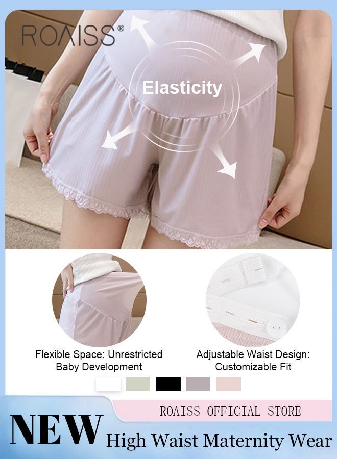 roaiss Plus Size Maternity Support Leggings Maternity Leggings with Belly Support and Anti Slip Design Relieve Waist Pressure High Waisted Design Loose Fit Comfortable Skin-Friendly and Elastic Fabric - Image 2