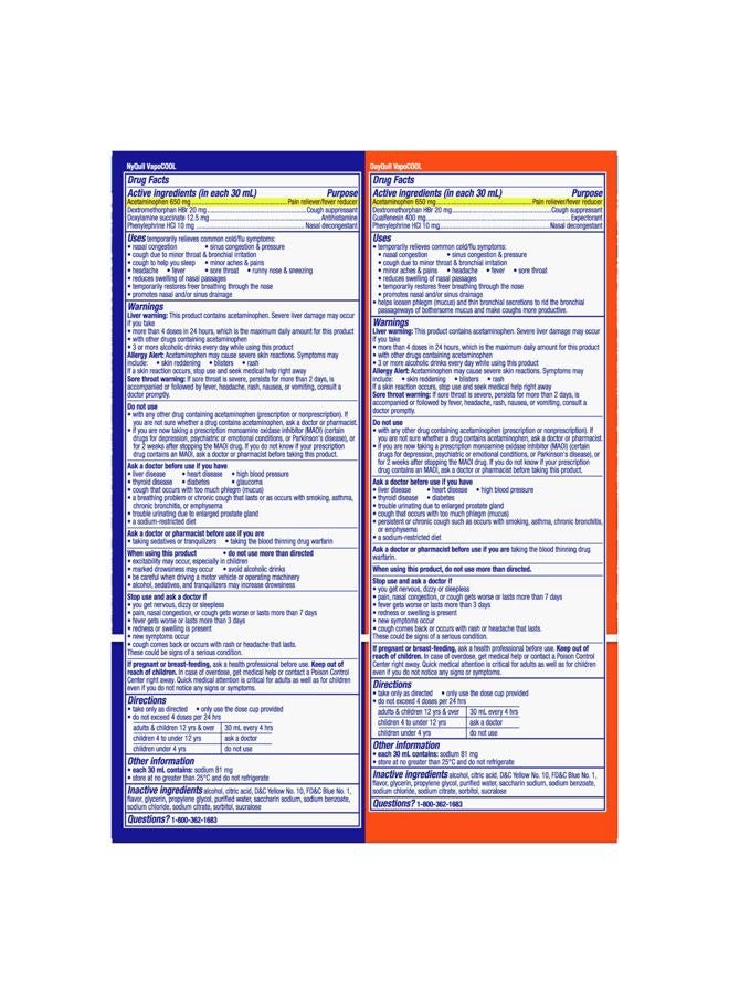 Vicks DayQuil and NyQuil VapoCOOL SEVERE Combo Cold & Flu + Congestion Medicine, Max Strength Relief For Fever, Sore Throat, Nasal Congestion, Sneezing, Cough, 2 x 12 oz Bottles, 1 NyQuil, 1 DayQuil - Image 2