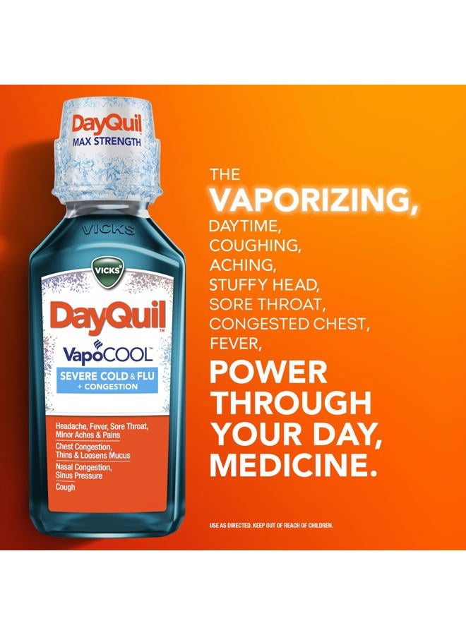 Vicks DayQuil and NyQuil VapoCOOL SEVERE Combo Cold & Flu + Congestion Medicine, Max Strength Relief For Fever, Sore Throat, Nasal Congestion, Sneezing, Cough, 2 x 12 oz Bottles, 1 NyQuil, 1 DayQuil - Image 4