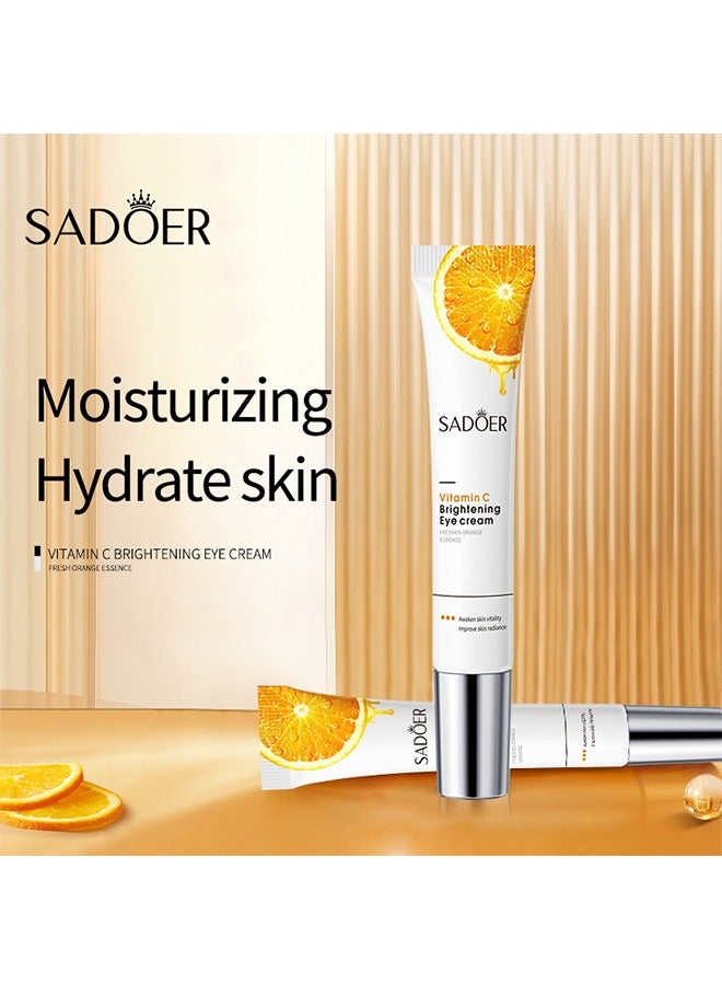 SADOER Vitamin C Brightening Eye Cream,Magic Eye Cream for Dark Circles Puffiness Wrinkles Fine Lines and Bags Under Eyes, Quick Results Vitamin C Skin Renewing Anti Aging Eye Cream for Men Women All Skin Types (20g) - Image 2