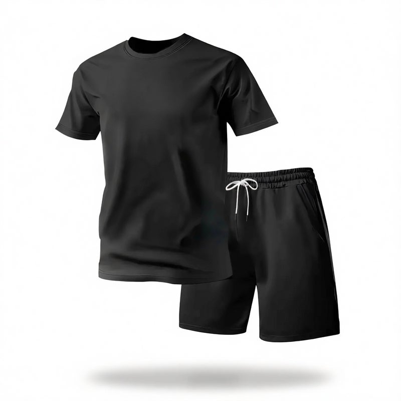 Men's 2-Piece Short Sleeve Shorts Set Summer Sports Casual Digital Print - Image 1