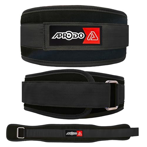 Aprodo Multipurpose Weight Lifting Belt for Back Support Comfortable & Durable for Weightlifting, Gym, Workout - 100% Nylon, (4 Inch Wide) for Men and Women (Black, Large 36'' - 40'') - Image 1