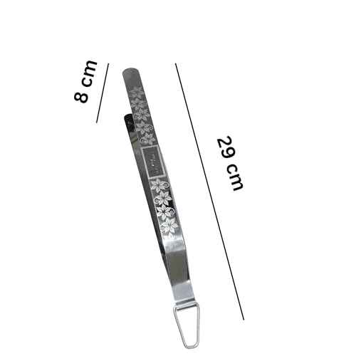 Brunchy Stainless Steel Chimta for Kitchen Use - Chimta for Chapati, Chapati Presser | Roti Tong, Chipya, Pakad - Durable Kitchen Tongs for Efficient Cooking (Silver) - Image 2