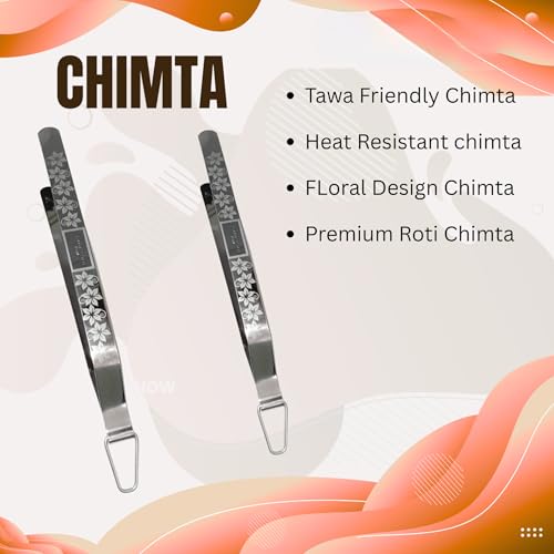 Brunchy Stainless Steel Chimta for Kitchen Use - Chimta for Chapati, Chapati Presser | Roti Tong, Chipya, Pakad - Durable Kitchen Tongs for Efficient Cooking (Silver) - Image 5