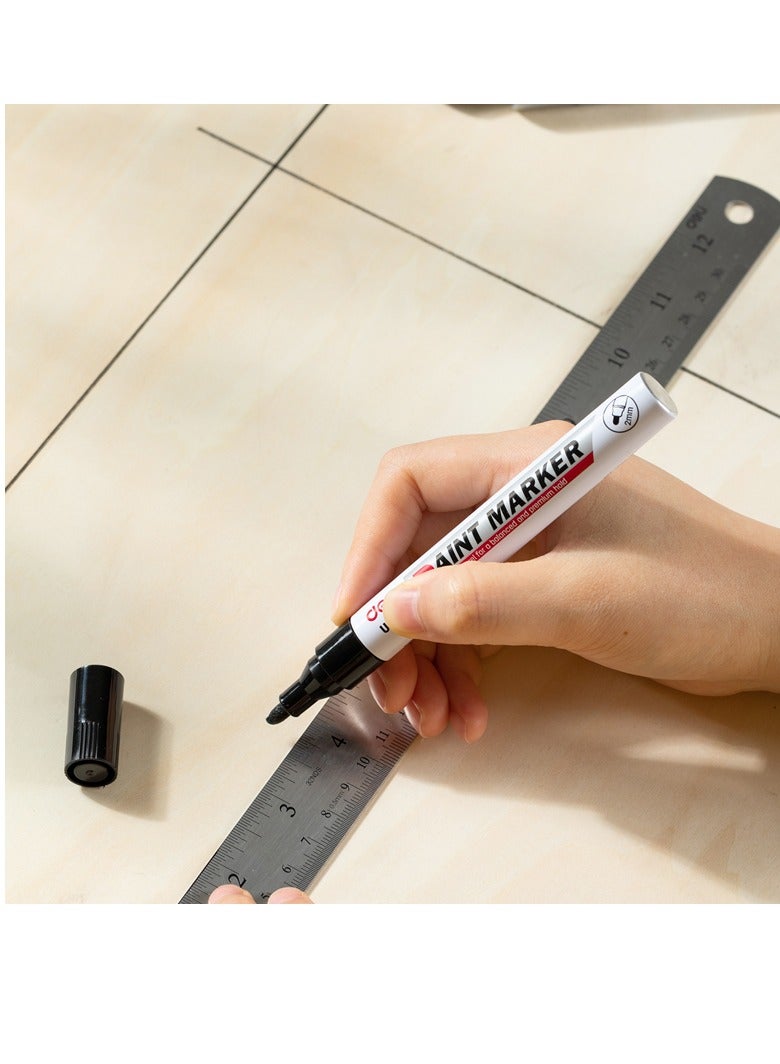 Deli 12-Piece Bullet Tip Paint Marker Black Ink - Image 3