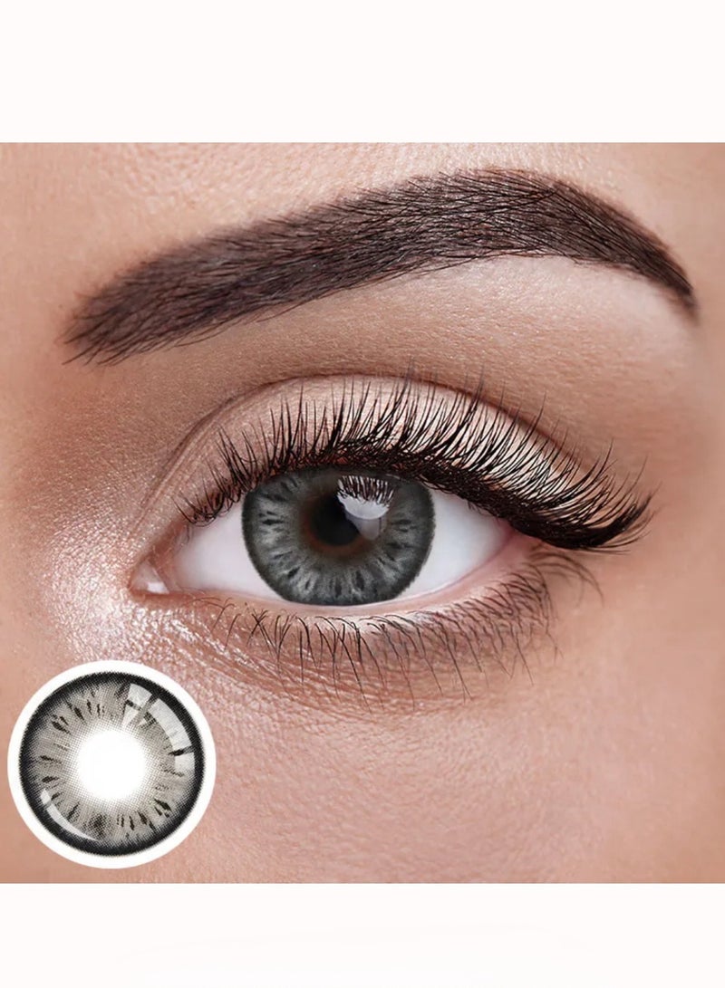 Unibling Jasmine Black Yearly Colored Contact Lenses, Unisex Cosmetic Contact Lenses, Enlargement Collection, Black, With Case - Image 4