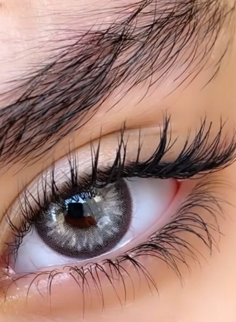 Unibling Jasmine Black Yearly Colored Contact Lenses, Unisex Cosmetic Contact Lenses, Enlargement Collection, Black, With Case - Image 2