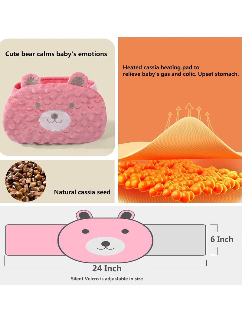 Gonice Baby Colic and Gas Relief Belly Band, Heated Tummy Wrap, Baby Swaddle Belly Protector Heated for Upset Stomach and Soothes Gas - Pink - Image 4