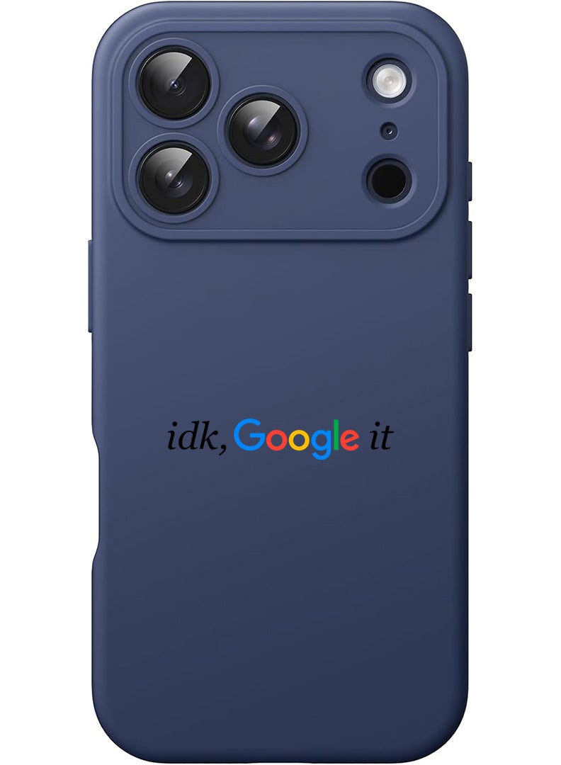 Theodor Protective Slim Fit Case Liquid Silicone Cover with Full Body Protection Anti-Scratch Shockproof Case For Apple iPhone 17 Pro Max (Blue) Google it - Image 1