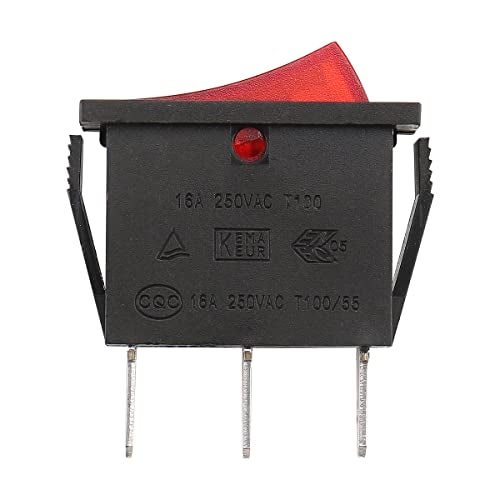Baomain 5-Pack Rocker Switch with Red Light, ON/Off SPST 3 Pin 16A/250VAC 16A/125VAC UL VDE List, for Car, Boat and Household Appliances - Image 3