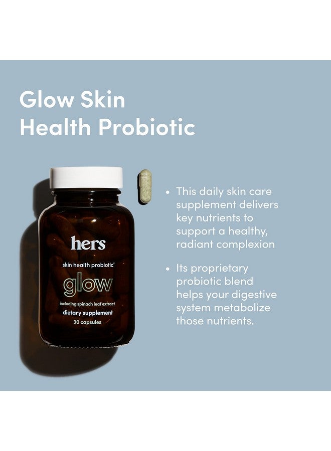 HIMS & HERS مكمل هيرز جلو للنساء - مكمل بروبيوتيك للبشرة يدعم بشرة واضحة ومشرقة - خالي من الجلوتين وغير معدل وراثيًا ونباتي - 30 كبسولة - Image 4