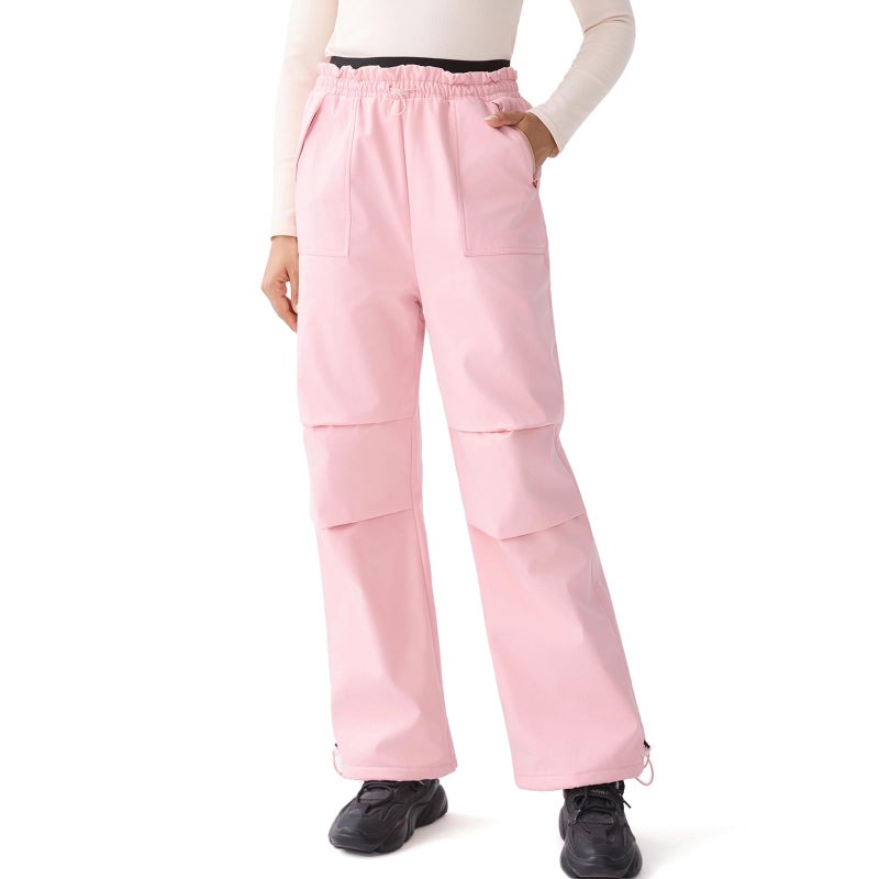 GS SNOWING Women's Snow Pants Waterproof Snowboard Pant Softshell Insulated Fleece Line Ski Pants Winter Warm Outdoor Hiking Pink M - Image 1