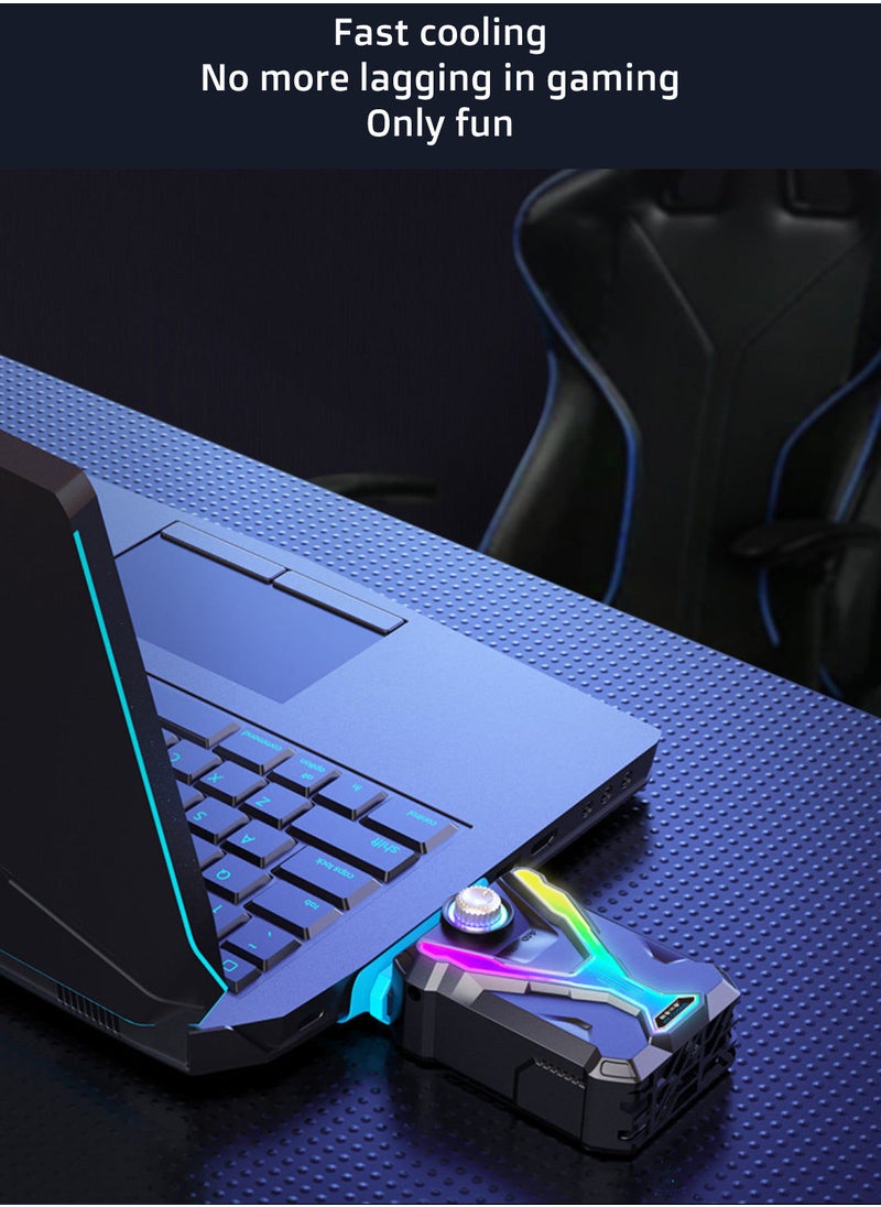 ICE COOREL - Portable Laptop Exhaust Radiator Vacuum Laptop Cooler Air Extract Adjustable Speed for 15-17 Inch Gaming Laptops RGB Light Effect - Image 1